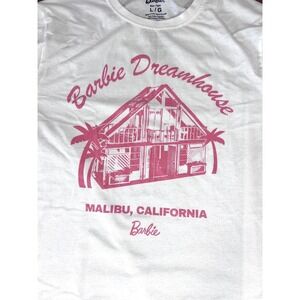 Barbie Dreamhouse T-Shirt Size L White with Pink Graphics (4010)